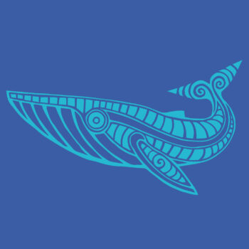 Whales Polynesian Royal Blue T-Shirts - Image 3