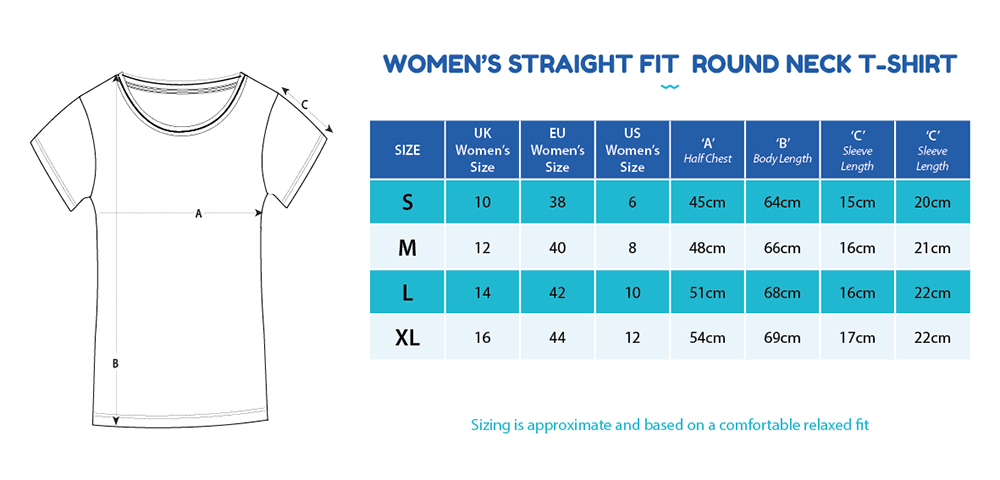 Women’s Straight Fit Size Chart